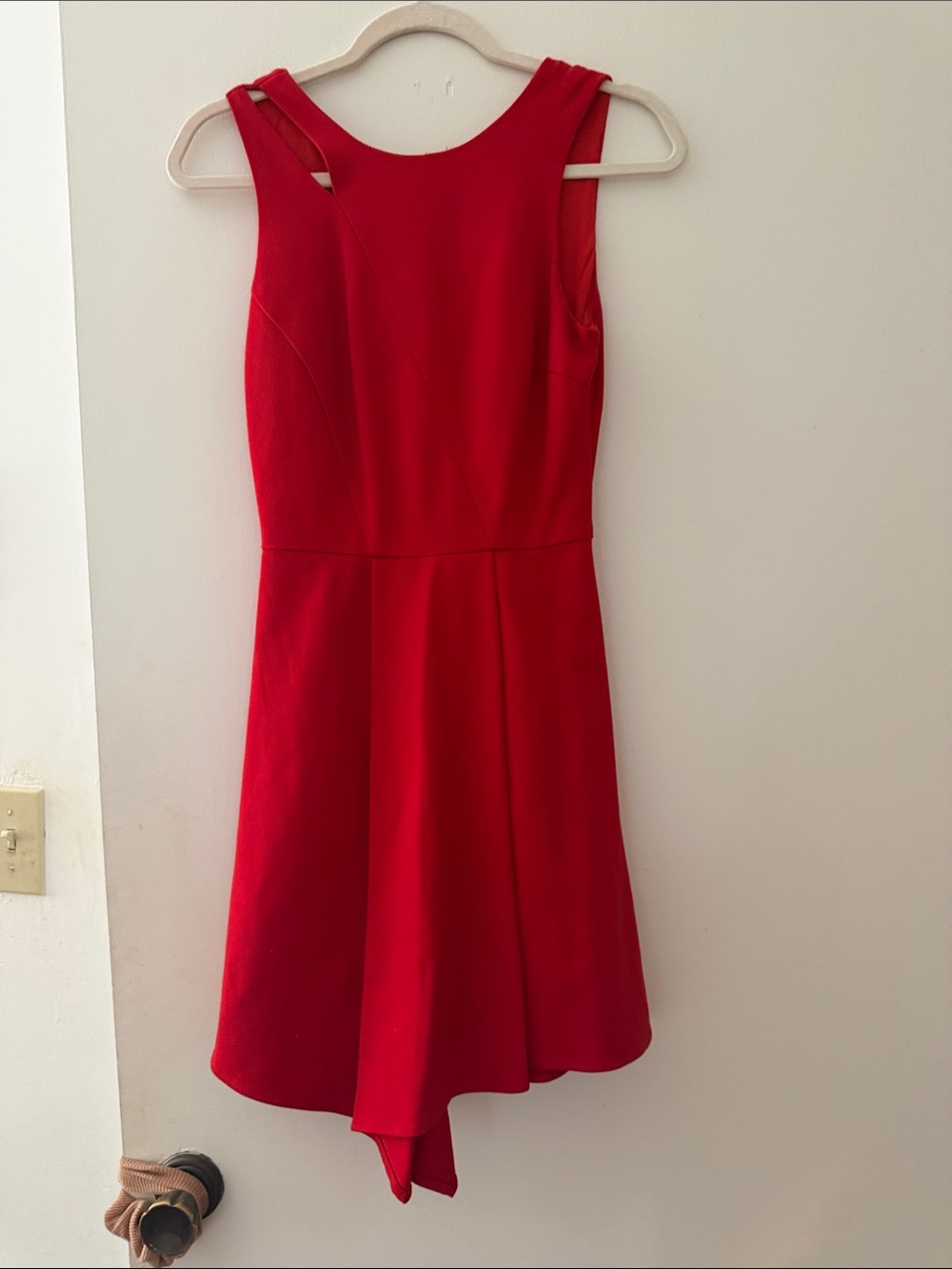Adelyn Rae Vibrant Red Asymmetrical Sleeveless Dress